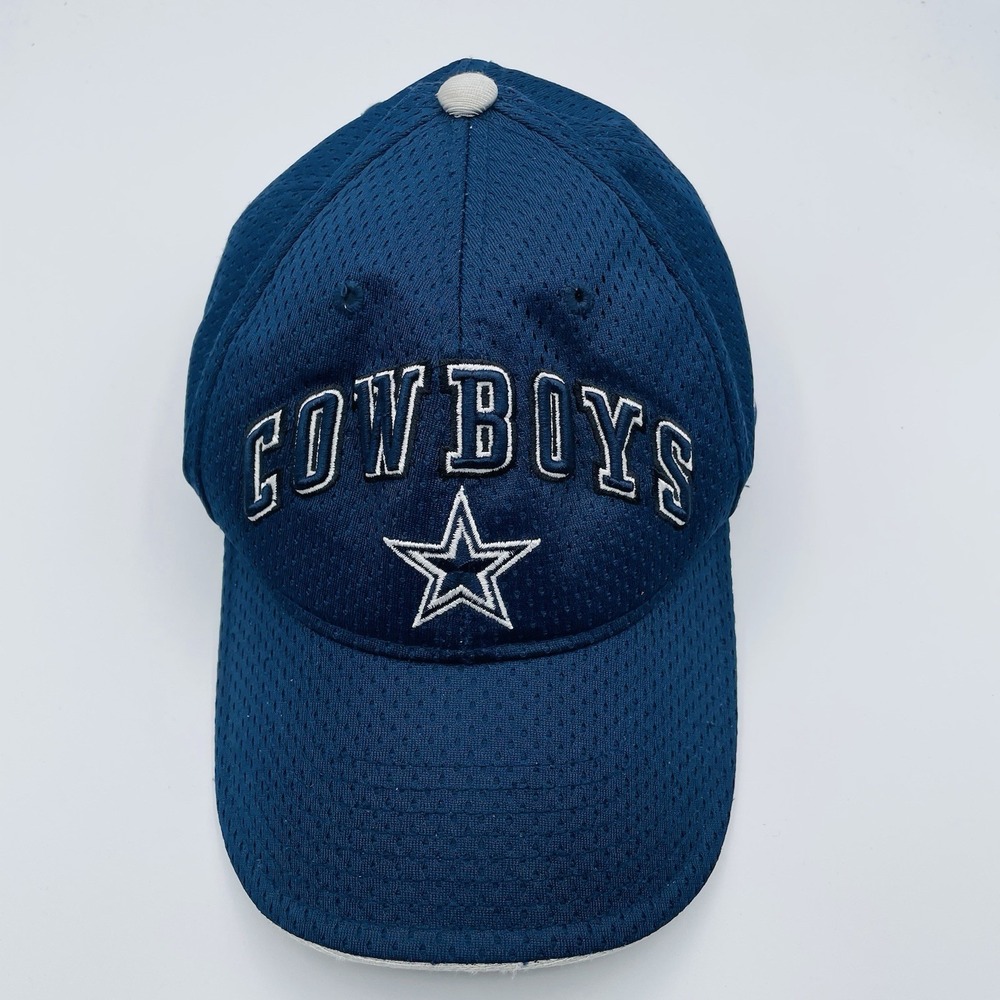 NFL Reebok Dallas Cowboy Spell Out Mesh‎ Hook Loop Hat Cap Helmet Embroidery GUC